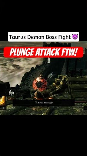 Dark Souls Remastered – Taurus Demon Boss Fight (Easy Plunge Attack Strategy) | No Damage