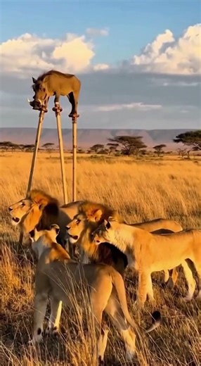Warthog on Stilts Confuses an Entire Pride of Lions 😳Warthog#Lions#Savanna#WildlifeMoment#Nature