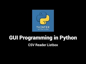 GUI Programming Python - CSV Reader in Listbox
