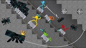 Note Block Spider: Stick figures spin the tune