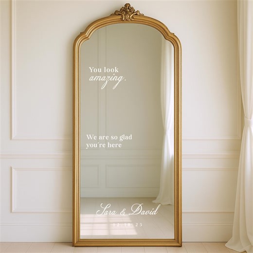 Custom Wedding Mirror Decal | Easy-to-apply Sticker - Etsy
