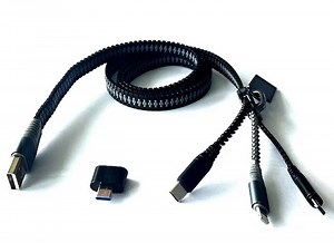3-in-1 Zipper multi connection data and charging cable