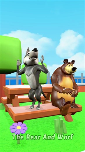 Funny Video The Wolf playfully teases The Bear #scaryteacher3d #funny #3danimation #shorts