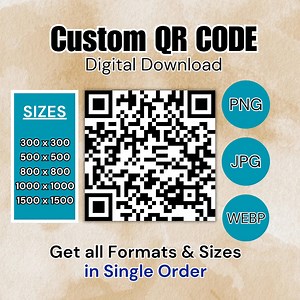 Customizable QR Code: Multiple Sizes & Colors (digital Download) - Etsy