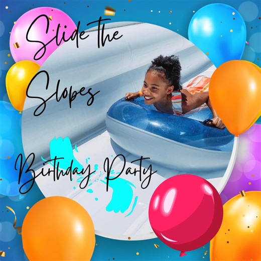 Slide the Slopes Party Package Our Slide the Slopes Party Package includes (10) two-hour slide pass and one hour in the party cabin. You’ll also have lower mountain access to Disc Golf and yard games. Food for 10 people- Pizzas, fountain drinks and ice cream cake. Paper goods are included. For more information visit https://powderridgepark.com/parties-events/adventure-party-packages/ #partypackages #waterslides #powderridgepark | Powder Ridge Park
