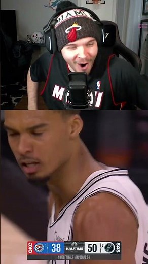 WEMBY BUZZER BEATER FROM HALF COURT! #nba #nbatrending #spurs #thunder #nbaplayoffs