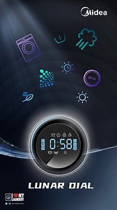 Clear process display and effective inter-operation are both integrated in Lunar Dial. #mideasingapore #makeyourselfathome #washingmachine | Midea