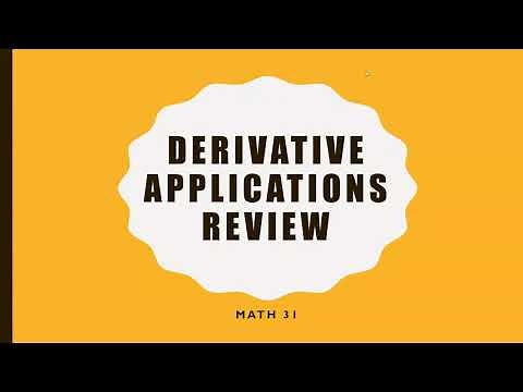 Math 31 (Calculus) - Applications of Derivatives Review
