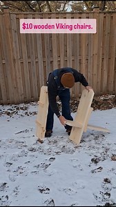 56K views · 3.5K reactions | Follow along to learn how to make these $10 wooden viking chairs. All you need is 1 - 6' 2x10 they are quick and easy to make #diyprojects #woodworking #woodwork #woodworkingtips #woodart #woodenchair #campfire #campfirechair #diychair #diybuild #diytipsandtricks #carpentrytools #carpentrywork #carpentry #framing #framer #handymanservice #homeprojects #backyardoasis #diyprojectideas #funbuild | Meyers.makes | Facebook