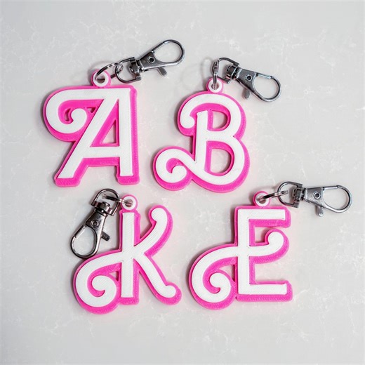Custom Initial Barbie Style Keychain, Personalized Alphabet Letter, 3D Printed Charm, Gift for Kids and Teens - Etsy Canada