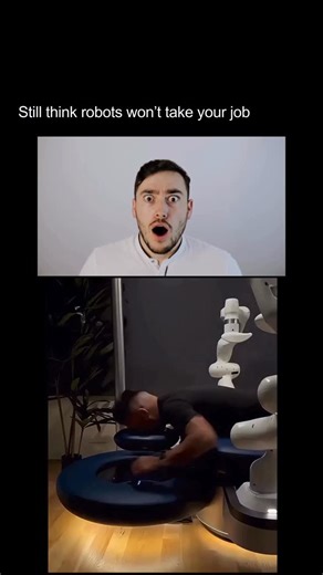 AI News | Tech | Human Impact on Instagram: "The first time you see this AI powered robot masseuse in action, it almost doesn’t feel real. The system scans your body, maps your tension points, and then those dual robotic arms begin working with a level of precision that never gets tired, never loses focus, and never guesses. It’s strange because massage is one of those jobs people assumed would stay human forever. Something personal. Something hands on. Something a machine could never mimic. But