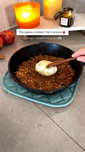 Warm, buttery, and perfectly cozy — this oat-topped apple crumble will make your kitchen smell like fall 🍂 It’s easy to make, even easier to love, and the perfect end to a chilly day. Comment “CRUMBLE” and I’ll send you the recipe 💌 Don’t forget to follow me for more cozy recipes! 🧡 ✨ . . . Hng by gurleen, herbsngarlic, apple crumble recipe, fall dessert, oat crumble topping, cozy baked desserts, easy apple dessert, warm fall sweets, baked apple recipes, comfort food, autumn desserts, cinnamo
