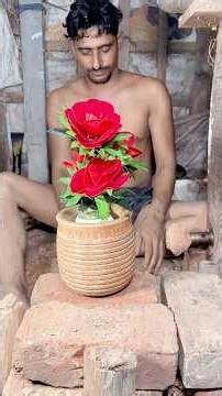 Eco-Friendly Areca Palm Root Vase: Sustainable Craftsmanship from Nature. #shorts #ecofriendly