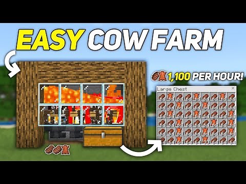 EASY Automatic Cow Farm Tutorial 1.21 - Minecraft Bedrock & PE
