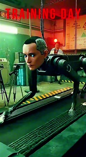 training day in this shenzhen lab. equipping quadruped robots with humanoid robot heads is a game changer for law enforcement and menacing. #dystopian #robot #aihorror #futuretech #horrorshort
