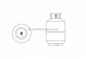Kitchen Gas Cylinder - Free CAD Drawings