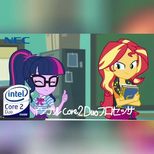 Intel Core 2 Duo Processor with Sci-Twi and Sunset Shimmer for ‪@helenmackey1125‬ @Jorge Cruz