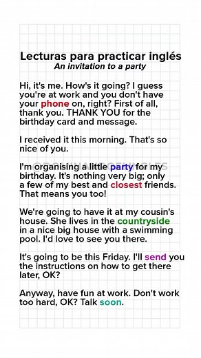 Lecturas para que practiques tu inglés #aprendeinglesrapido #aprenderingles #vocabularioeningles #cursosdeingles #hablandoeningles #practicaringlesenconversaciones #vocabularioingles #dialogoseningles #hablandoeningles #inglesparahispanos #expresateeningles