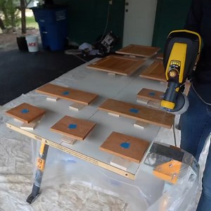 3.2K views · 56 reactions | Painting your cabinets in the New Year? Watch and see how Wilker Do's achieved a flawless finish on these bathroom cabinets using the FLEXiO 3500 sprayer! | Wagner Painting | Facebook