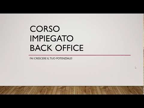 Corso Impiegato Back Office con esempi report Excel - Introduzione