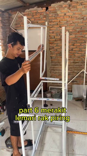 Bagas Arianto on Instagram: "Part 6 step ny step to assemble aluminum dish rack cabinet ✅ #aluminiumwork #fyp #sorotan #aluminium #reels #tipsntrick #everyone #work #diyhome #diy"