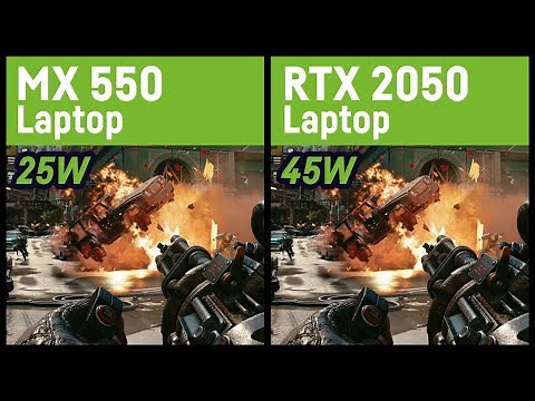 MX550 (25W) vs. RTX 2050 (45W) // Laptop