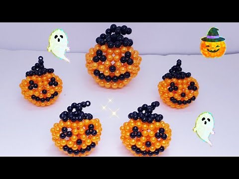 Halloween Beaded Pumpkin Tutorial // Seed Beaded // 3D Beaded