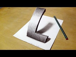 Easy Drawing 3D Letter L - How to Draw Letter L - By Vamos