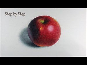 How to Draw Apple with Colored Pencils