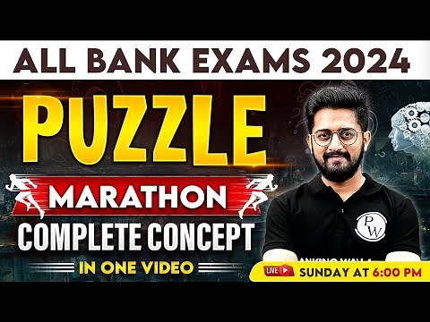 Bank Exams 2024 | Puzzle Marathon Class | Puzzle Reasoning in One Video | Puzzle by Sachin Sir