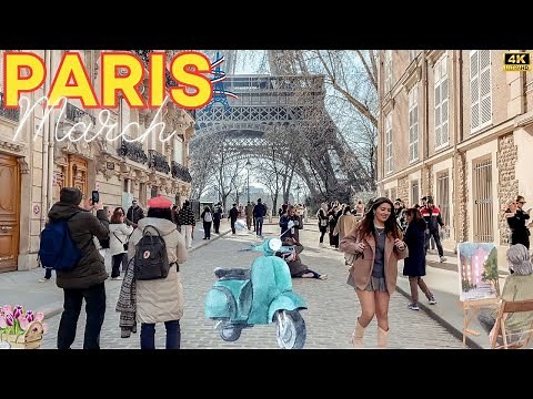 Paris, France 🇫🇷 - 4K PARIS March 2025 😨 Walking on a Net 60m High at the Eiffel Tower