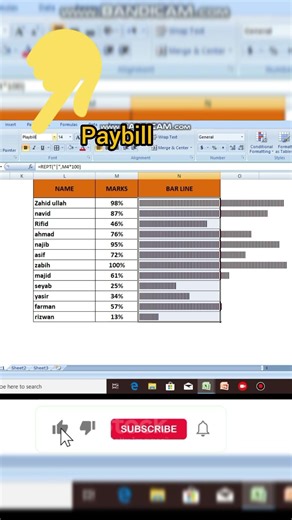 how to make bar line in excel #bar/chart line in excel # shortcuts#youtubeshorts
