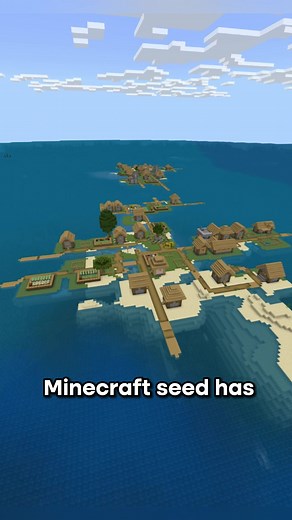 🏝️ Explore Double Village Ocean Islands in Minecraft! 🏡 #minecraft #minecraftseed #viralvideo #fyp