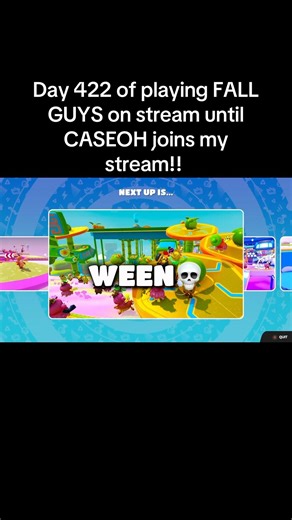 Day 422 of playing FALL GUYS on stream until CASEOH joins my stream!! #fyp #caseoh #fallguys
