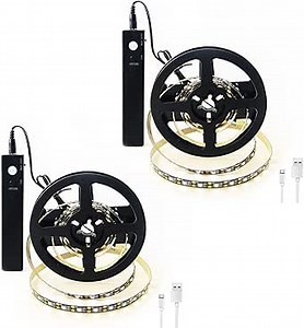 VST 6.56 ft Led Strip Light, Motion Sensor LED Tape Light with Battery Operated for Closet Wardrobe Stair Bedroom (3000K Warm White)