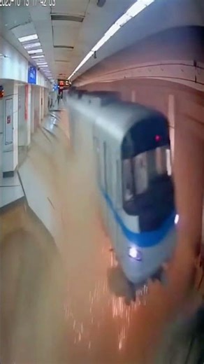 Subway Arrives → Floor Collapses! 🕳️😱 Passengers Stunned #SubwayAccident #UrbanSafety