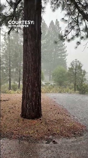 Hail rains down in Truckee amid severe weather