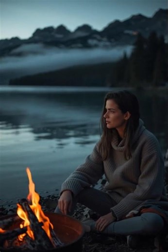 Cozy 🔥 Fire Camp Beside river #shortsfeed #winter #firecamp