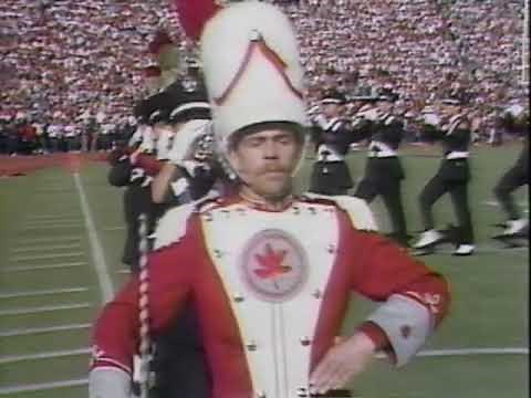 Script Ohio with Woody Hayes dotting the "i" - 1983 - The Ohio State Marching Band