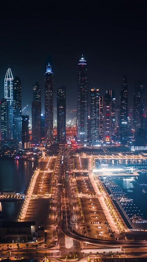 Beautiful Dubai Cityscape at Night in 4K Resolution