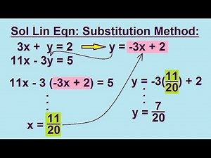 Algebra - Solving Linear Equations using Substitution Method 2/3