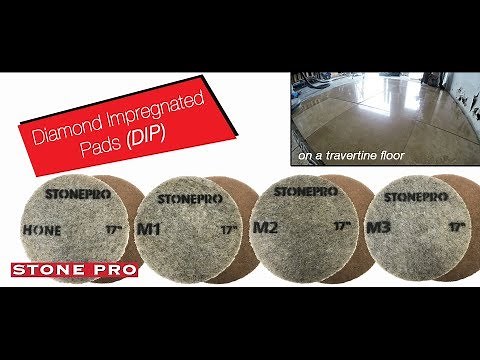 Stone Pro: Diamond Impregnated Pads Polishing Travertine Floor
