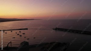 Stunning sunrise over Wicklow harbour and County Wicklow
