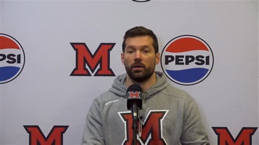 Matteo Drobac and head coach Anthony Noreen met with the media this week to preview the games against the Mavericks! 🔗 https://miamiredhawks.com/news/2026/1/14/hockey-redhawks-return-home-to-host-omaha #RiseUpRedHawks | Miami University Hockey