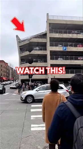 Shocking Moment Multi Story Parking Garage Partially Collapses