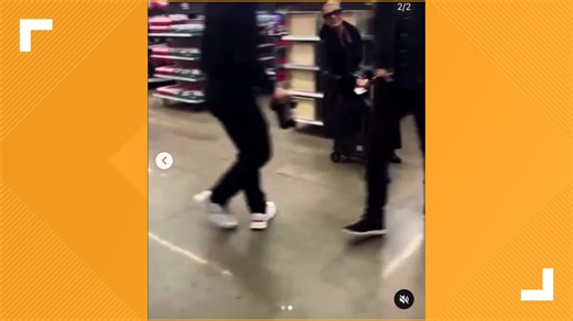 Paris Hilton rides around Bentonville Walmart on motorized luggage