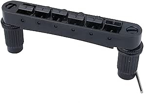 Guyker Guitar Saddle Bridge - Tune-O-Matic Bridges with Studs Replacement for LP EPI 6 String Electric Guitar (GM003, Black)