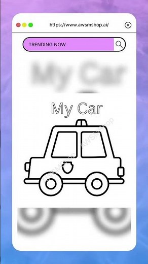 Car Coloring Page – Simple Printable for Kids