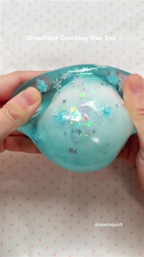 Snowflake Cracking Wax Ball ASMR: satisfying squishy sounds
