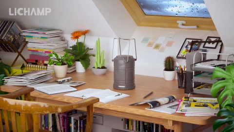 Lichamp LED Camping Lantern, 4 Pack Battery Powered Flashlight for Power Outages, Portable Collapsible Hanging Light Essential for Home, Outdoor, Emergency Lamp Survival Kit Gear for Hurricane, Gray